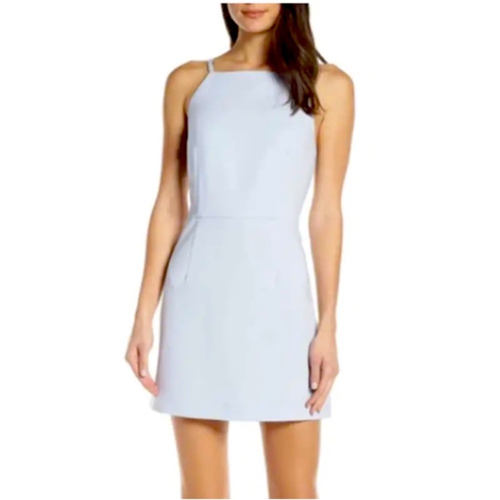French Connection Whisper Squareneck Strappy Dress Salt Water (pale blue) Size 2